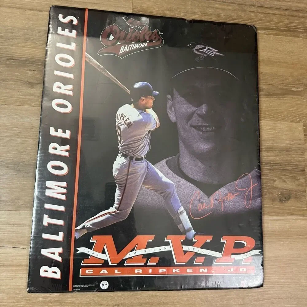 Vintage 90s MVP Cal Ripkin Jr Decorative Art Print 16x20 Baltimore Orioles Seale